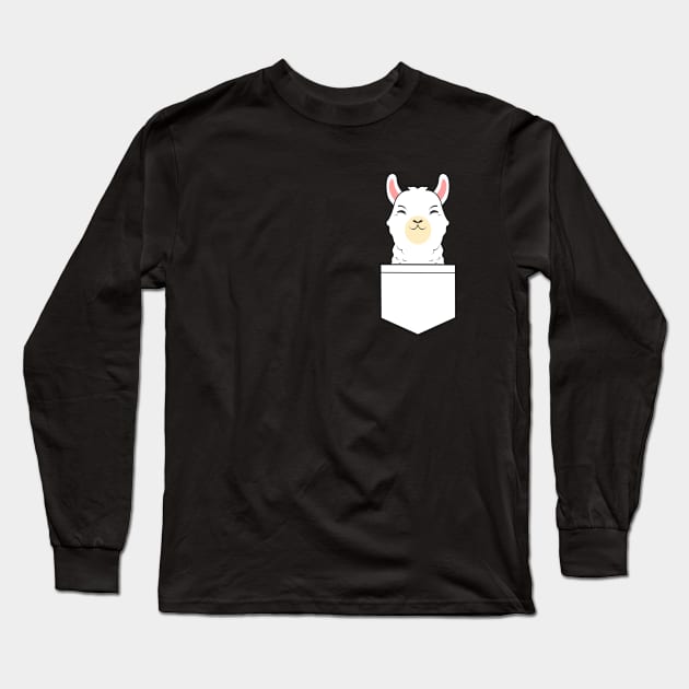 Brest Pocket Alpaca Long Sleeve T-Shirt by Imutobi